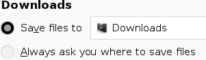 Options related to downloads in Firefox 63