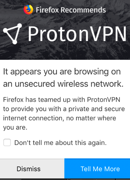 ProtonVPN advertisement