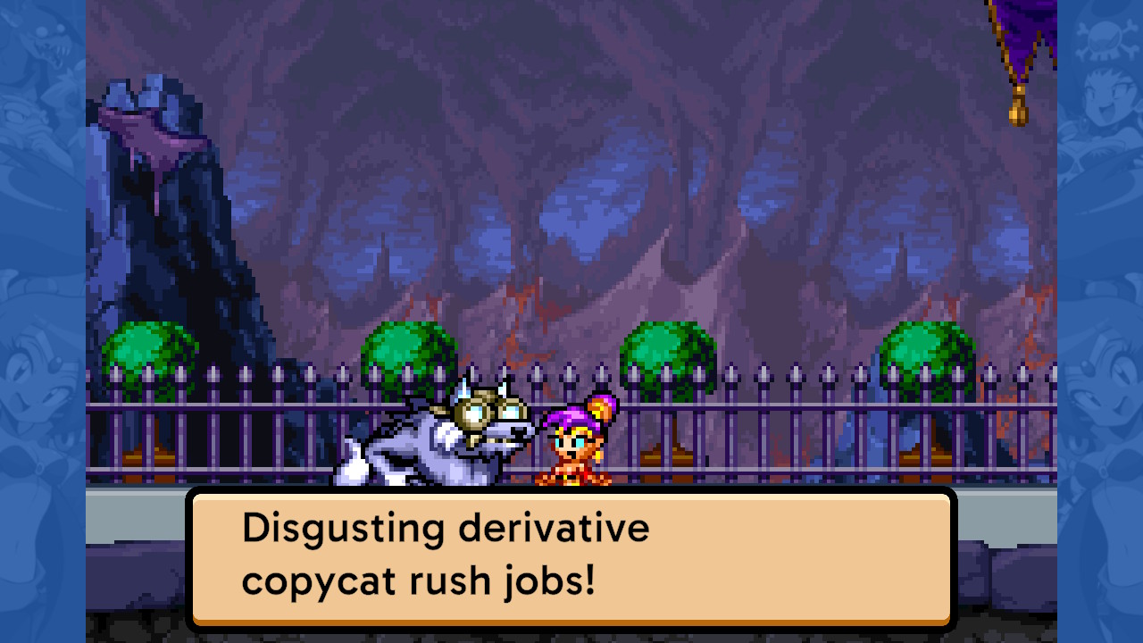 A wolf from Shantae complaining about 'Disgusting, derivative, copycat rush jobs' 